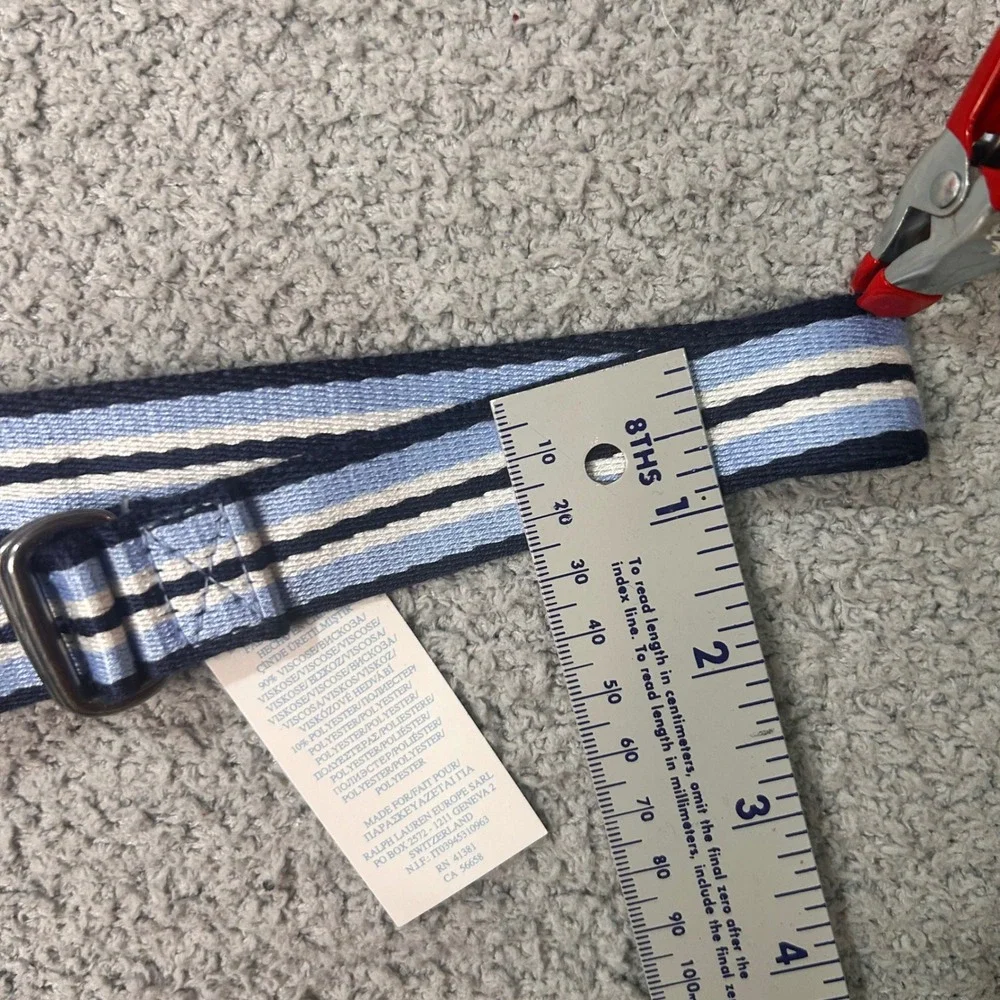 Polo Ralph Lauren Belts 2 Striped D-Ring OS Blue Toddler‎ Preppy Nautical Baby